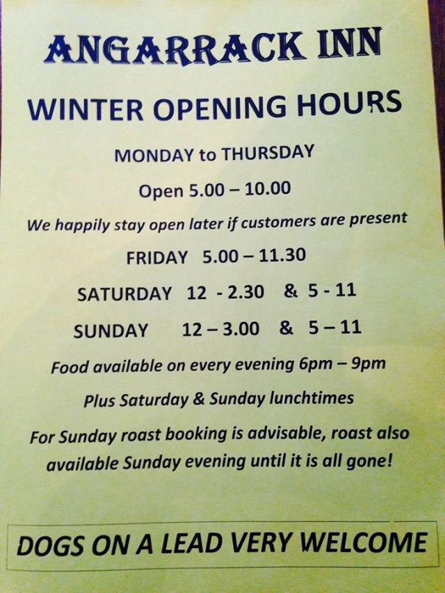 Hi Guys ! Please note our temporary earlier opening hours for the period of the Angarrack Christmas Lights 